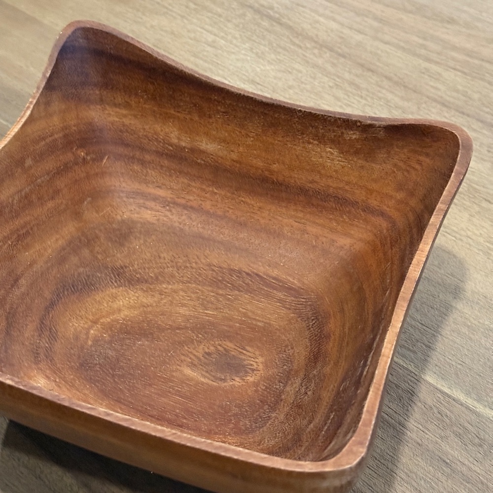 Large 10” Acacia Brown Wooden Bowl